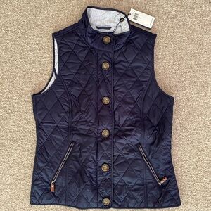 Women’s Polo Ralph Lauren Quilted Vest, navy, large, full zip